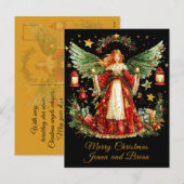 Christmas Angel personalized Holiday Postcard Feestdagenkaart (Voorkant / Achterkant)