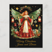 Christmas Angel personalized Holiday Postcard Feestdagenkaart (Voorkant)