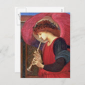 Christmas Angel Post Kaarten - Burne-Jones - Rood Feestdagenkaart (Voorkant / Achterkant)