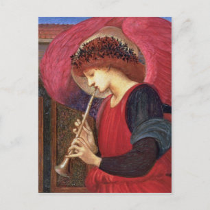 Christmas Angel Post Kaarten - Burne-Jones - Rood Feestdagenkaart