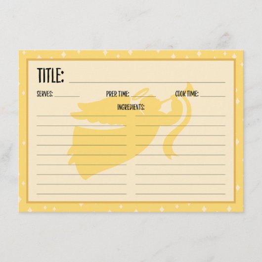 Christmas Angel Recept Kaart (Voorkant)