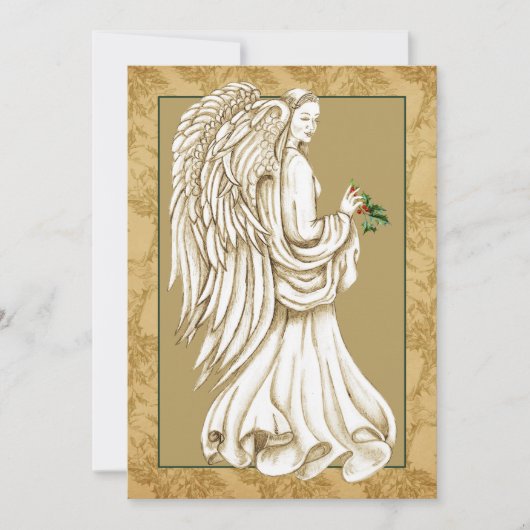 Christmas Angel Religious Holiday Flat Kaart (Voorkant)
