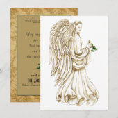 Christmas Angel Religious Holiday Flat Kaart (Voorkant / Achterkant)
