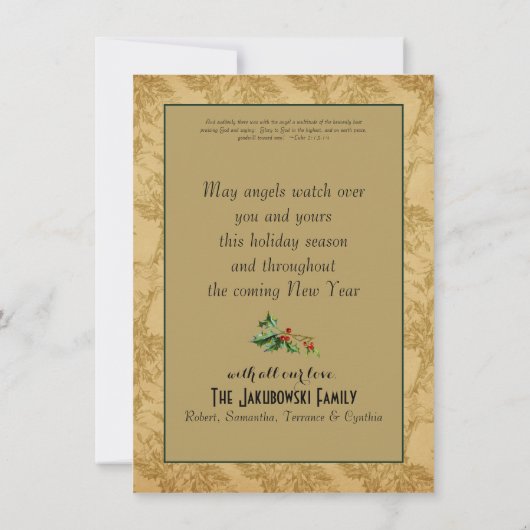 Christmas Angel Religious Holiday Flat Kaart (Achterkant)