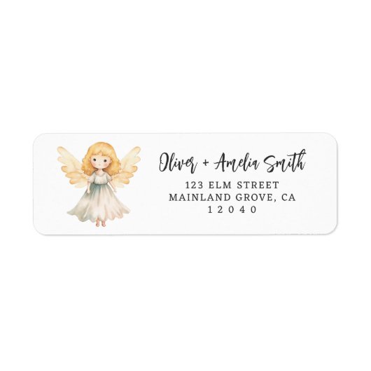 Christmas Angel Retourlabel Etiket (Voorkant)