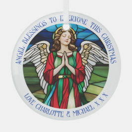 Christmas Angel rood en groen gekleurd Glas Ornament