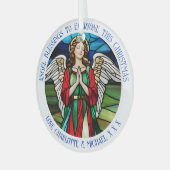 Christmas Angel rood en groen gekleurd Glas Ornament (Voorkant links)