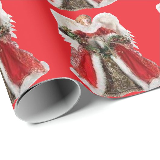 Christmas Angel rood inpakpapier (Rol Hoek)