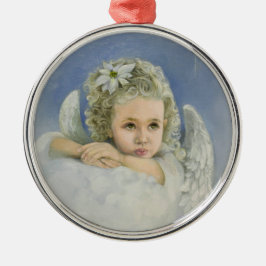 Christmas Angel Round Metalen Ornament