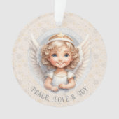 Christmas Angel Sjabloon Naam Foto Acryl Ornament (voorkant)