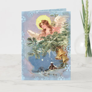 CHRISTMAS ANGEL & SNEEUWVLOKKEN door SHARON SHARPE Feestdagen Kaart
