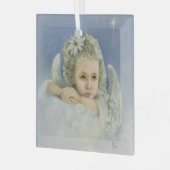 Christmas Angel Square Glas Ornament (Voorkant links)