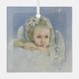 Christmas Angel Square Glas Ornament
