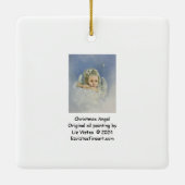 Christmas Angel Square Keramisch Ornament (Achterkant)