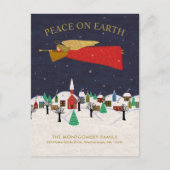 Christmas Angel Town Folk Art Vakantie Verhuizen Aankondigingskaart (Voorkant)