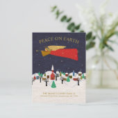 Christmas Angel Town Folk Art Vakantie Verhuizen Aankondigingskaart (Staand voorkant)