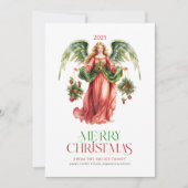 Christmas Angel Typography Kerst Wenskaart Kaart (Voorkant)