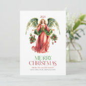 Christmas Angel Typography Kerst Wenskaart Kaart (Staand voorkant)