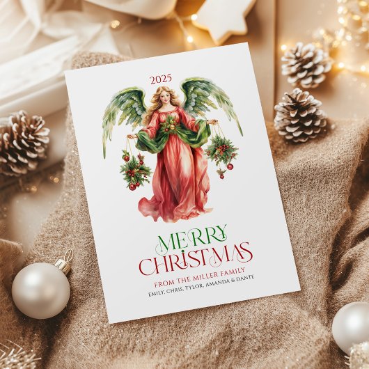 Christmas Angel Typography Kerst Wenskaart Kaart