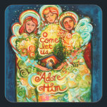 Christmas Angel Vakantie Stickers<br><div class="desc">Versier uw kaarten en geschenken met deze schattige stickers met mijn "O Come Let us Adore Him" stickers. Deze sticker sheet is voorzien van mijn Three Angels design. Herders en koningen zijn ook beschikbaar in deze winkel.</div>