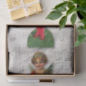 Christmas Angel  Victoriaans Scrap Girl Big Tissuepapier (Geschenk)