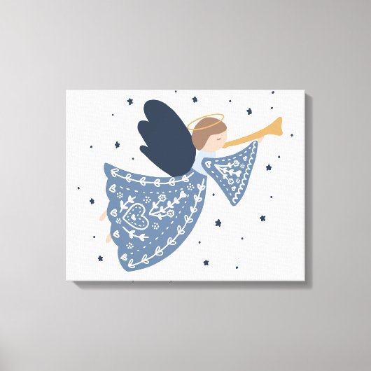 Christmas Angel Vrede op Aarde Hemelse Vakantie Canvas Afdruk (Voorkant)