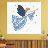 Christmas Angel Vrede op Aarde Hemelse Vakantie Canvas Afdruk (Insitu (Woonkamer))