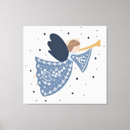 Christmas Angel Vrede op Aarde Hemelse Vakantie Canvas Afdruk (Voorkant)