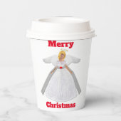 Christmas Angel White Paper Cup Papieren Bekers (Achterkant)