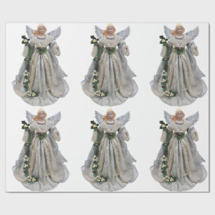 Christmas Angel White Wrapping Paper Cadeaupapier