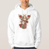 Christmas Angel with Golden Stars Hoodie (Voorkant)