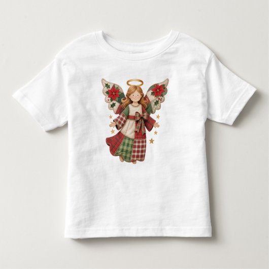 Christmas Angel with Golden Stars Kinder Shirts (Voorkant)