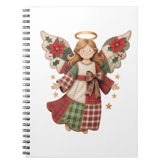 Christmas Angel with Golden Stars Notitieboek (Voorkant)