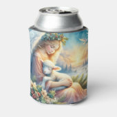 Christmas Angel with Lamb in Winter Peace Blikjeskoeler (Blikje Achterkant)