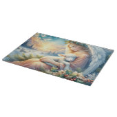 Christmas Angel with Lamb in Winter Peace Snijplank (Hoek)