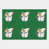 Christmas Angel Wrapping Paper Flat Sheet Set of 3 (Voorkant 2)