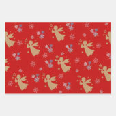 Christmas Angel Wrapping Paper Flat Sheet Set of 3 (Voorkant)