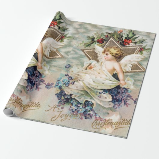 CHRISTMAS ANGEL WRAPPING PAPIER (Uitgerold)