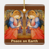 Christmas Angels aankondiging Keramisch Ornament (Achterkant)