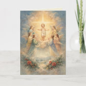 Christmas Angels Adoring the Christ Child Feestdagen Kaart (Voorkant)