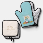 Christmas Angels Bring Joy and Tidings Home Decor! Ovenwant & Pannenlap Set (Voorkant / Achterkant)