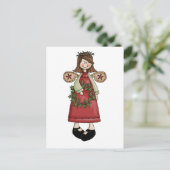 Christmas Angels · Engel & Krans Feestdagenkaart (Staand voorkant)