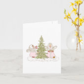 Christmas Angels Groet Kaart (Gele Bloem)