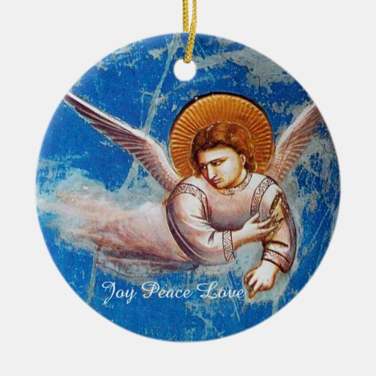 CHRISTMAS ANGELS IN BLUE.FLIGHT IN EGYPTE VLIEGEN KERAMISCH ORNAMENT (Voorkant)