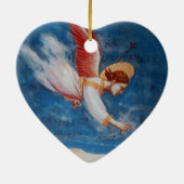 CHRISTMAS ANGELS IN BLUE.FLIGHT IN EGYPTE VLIEGEN KERAMISCH ORNAMENT (Achterkant)