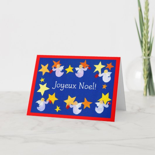 Christmas Angels Kaart, Frans Feestdagen Kaart (Voorkant)