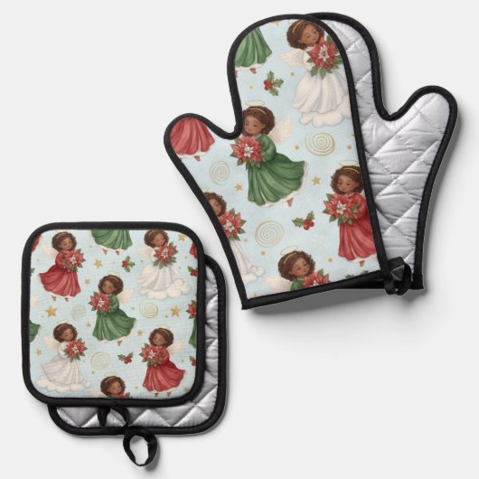 Christmas Angels Ovenwant & Pannenlap Set (Voorkant / Achterkant)