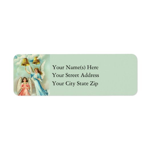 Christmas Angels Ringing Christmas Bells  Etiket (Voorkant)