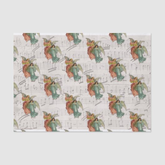 Christmas Angels Victoriaans schroot Religious  Tissuepapier (Voorkant)