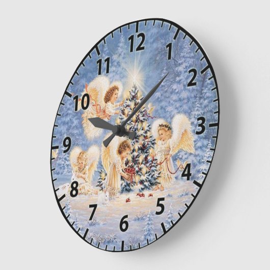 Christmas Angels Wall Clock Grote Klok (Hoek)